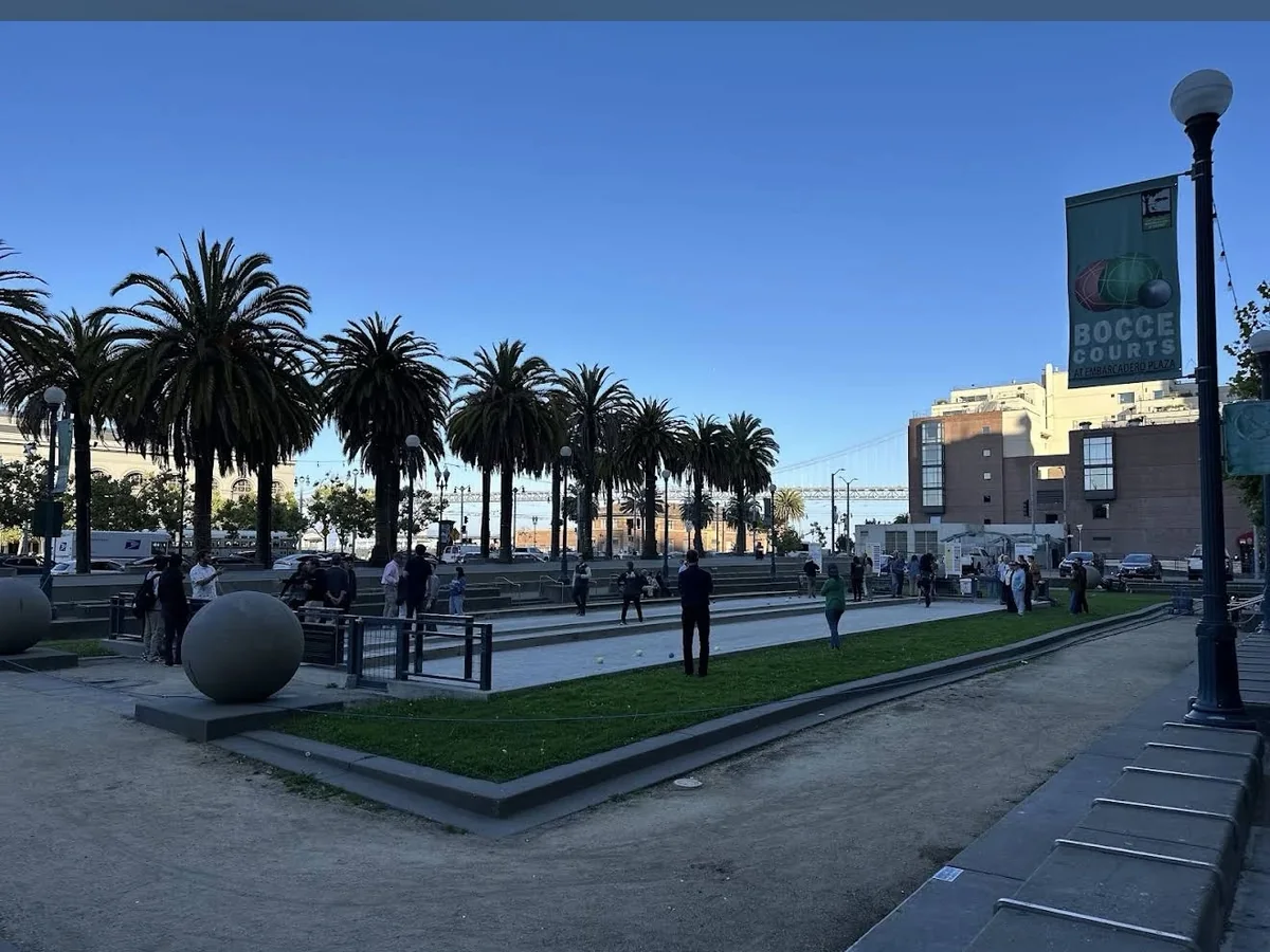 Ferry Bocce courts at Embarcadero Plaza